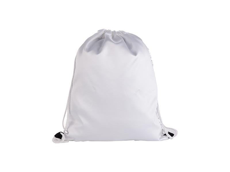 Pailletten Rucksack weiß / silber für den Sublimationsdruck