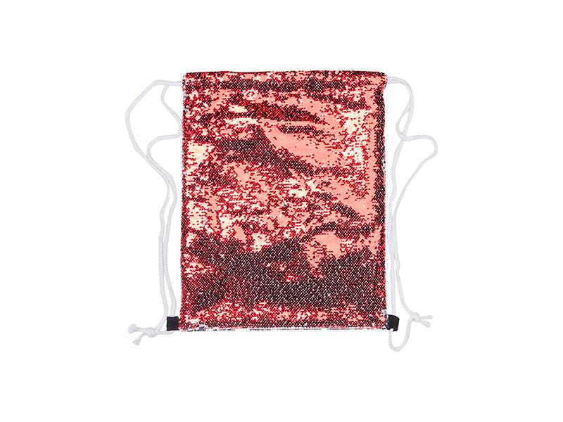 Pailletten Rucksack rot / silber für den Sublimationsdruck